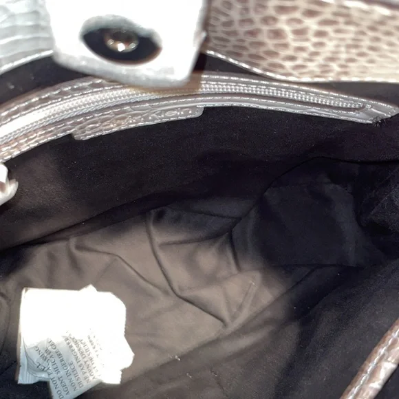 Calvin Klein Audrey Hobo Bag in Natural Croco Reptile Embossed NEW - Picture 5 of 6